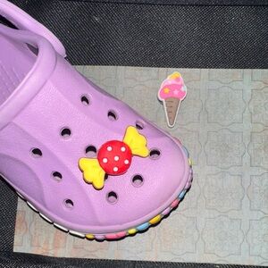 JIBBITZ. CROC CHARMS. Two food items. YUM. Jibbitz Candy Charm